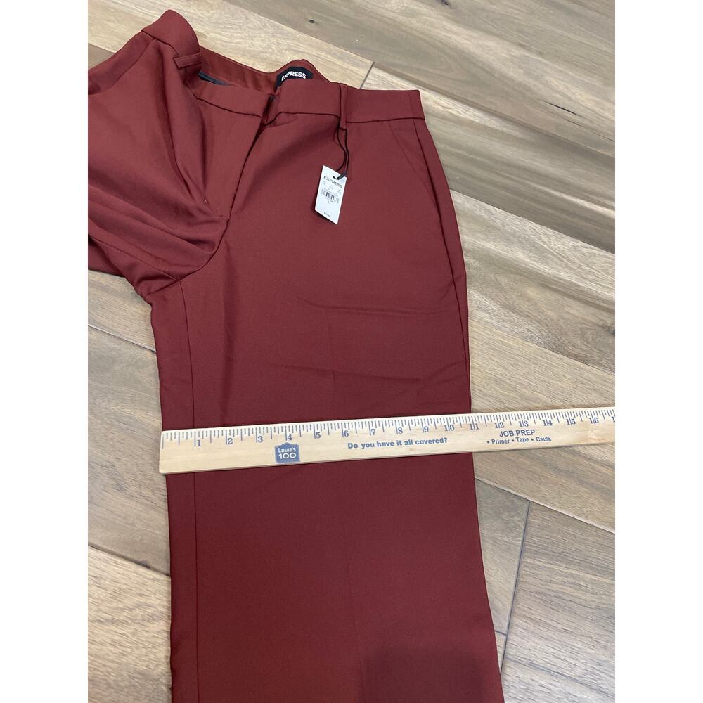 Express Womens Burgundy High Rise Trouser Pants 10 Long New With Tag - Picture 8 of 13